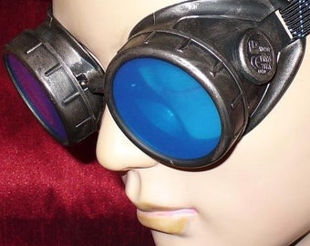 Steampunk Goggles Glasses AVIATOR cyber gothic lenses----- Time Travel Crazy Scientist's Oculo-Vision Tool