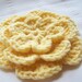 Crocheted flower appliques 1 light yellow 5.5 inch huge