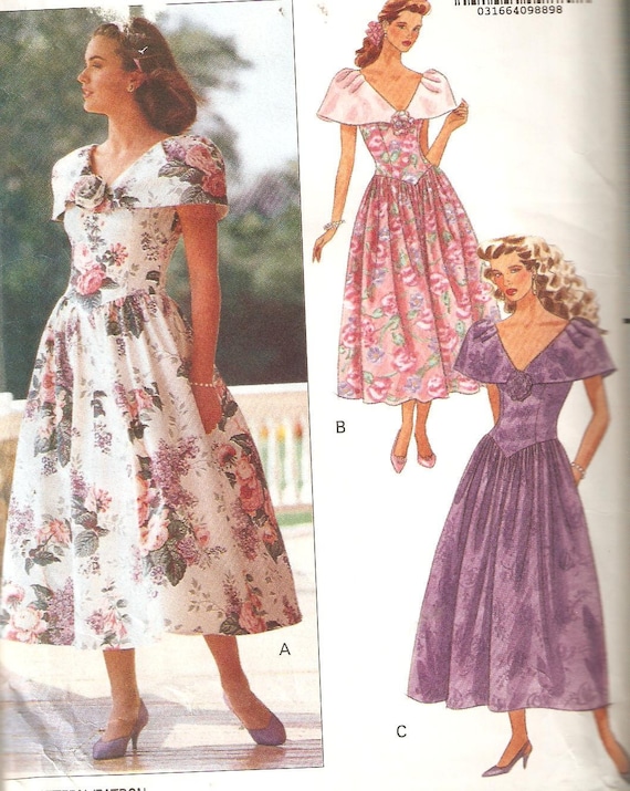 Women's Semi Formal Tea Length Dress Sewing Pattern Size 14, 16, 18 ...