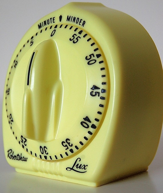 Vintage Retro Lemon Yellow Kitchen Timer by SackLunchTime on Etsy
