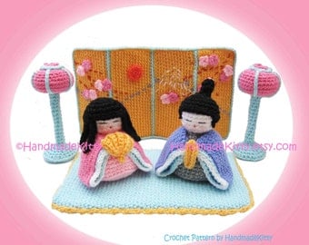 Hinamatsuri Japanese Doll's Festival Girl's Day Amigurumi PDF Crochet Pattern by HandmadeKitty