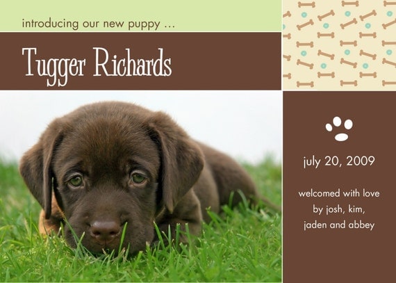 Items similar to New Puppy Announcement on Etsy