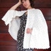 1970s IVORY LACE Knit CAPE Poncho Shawl One Size Fits All