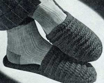Men's Crochet Slipper Patterns 2 Different PDF Instant Download