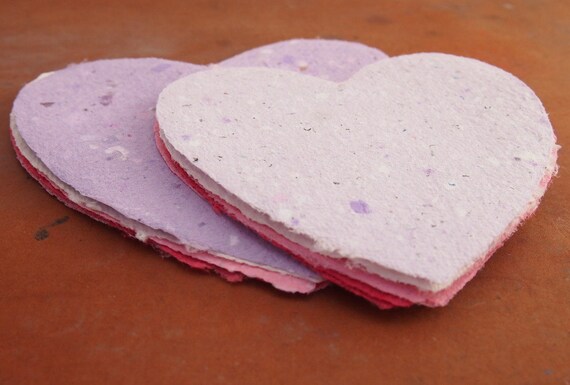 Handmade Recycled Paper - Hearts