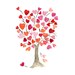 The Hearts Tree, Art Print of original watercolor painting, anniversary, valentine day, birthday, girly, mothers day, weddings