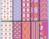 Love Flutters Valentine Digital Paper for Scrapbooking, Cards, Invites, Photographers, Crafts Il_170x135