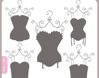 Clip Art Lingerie Clip Art lingerie clipart etsy corsets silhouettes bridal shower shabby chic vintage style personal and commercial use clipart