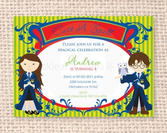 Harry Potter Cast a Spell at Hogwarts Customised Invitation DIY Printable Party Invitation 5x7 Baby Shower or Birthday Party