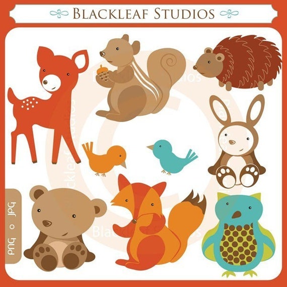 Baby Woodland Forest - rabbit, bunny, bear, birds, fox, deer, squirrel ...