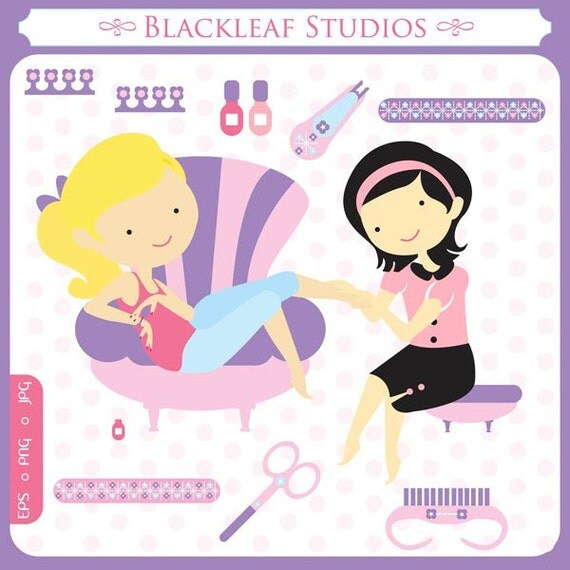 Baby Nail Spa digital clip art illustration - parlour, beauty, care ...