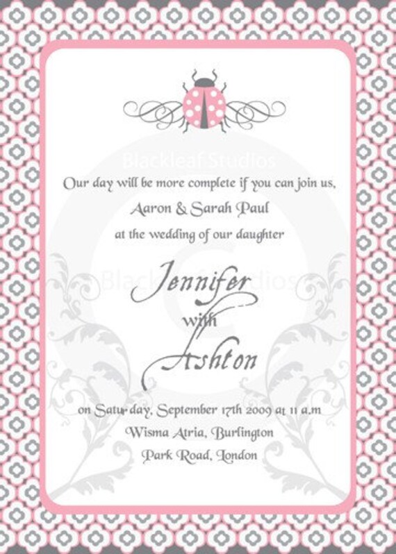DIY Letterpress Garden Printable Party Invitation 5x7 butterfly, letterpress, ladybird, lady bug, garden party Il_570xn