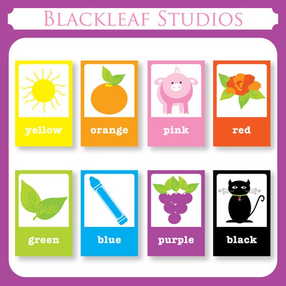 Color Flash Cards DIY Printable for toddlers primary