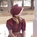 Girls Pioneer Prairie Colonial Dress Costume Burgundy Posting For pam dean