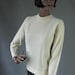 60s Vintage Ivory Wool Pullover Sweater Small to Medium