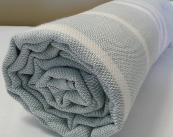 Bath Towel...PESHTEMAL(102) Baby Blue-White