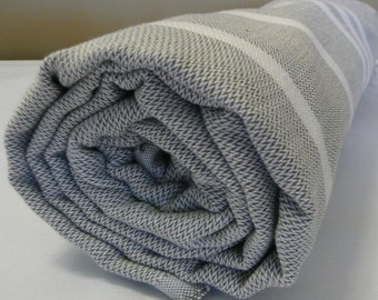 Turkish Bath Towel...PESHTEMAL(105) GRAY-WHITE