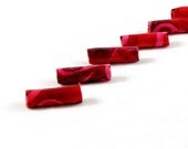 Fiber Beads Textile Beads Fabric Beads in Shades of Red