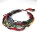 Multistrand Fiber Necklace Textile Necklace in Bright Primary Shades of Red, Blue, Green, Purple, Pink, Yellow and Orange