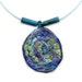 Sale -Collage Fiber Necklace Blue Neklace Blue Jewelry Textile Necklace Spring Necklace Summer Necklace Lightweight Necklace Under 25 OOAK
