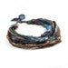 Multistrand Felt Necklace Fiber Necklace Textile Necklace in Brown, Blue and Green