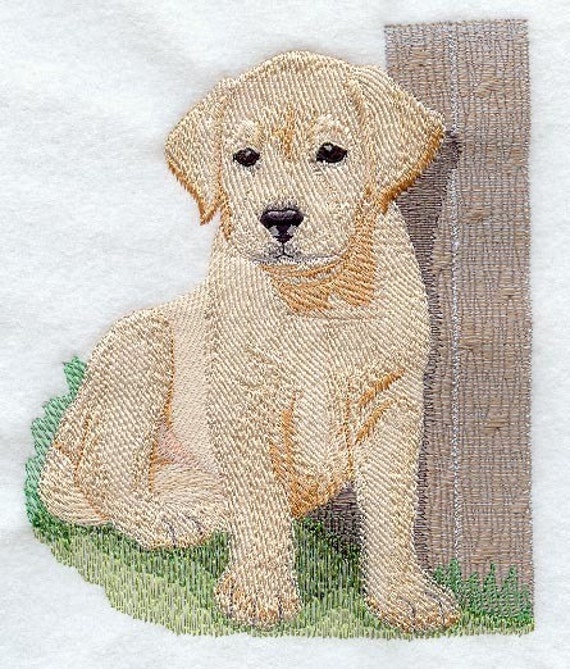 LABRADOR PUPPY Machine Embroidery Quilt BlockAzEB