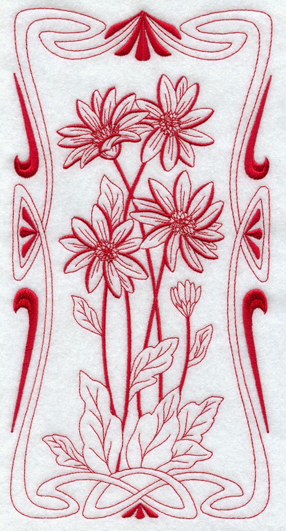 blooming-art-nouveau-gerbera-daisy-machine-embroidery