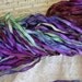 Hand dyed ribbon - new CROCUS Curly Black ribbon, 4 yards