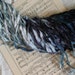 LAST ONE - Hand Dyed ribbon - MOONLIGHT ribbon with dark shimmer edge, over 7 yards