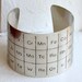 Etched Periodic Table Cuff Bracelet