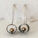 Oxidized Silver Frame Floating Pearl Earrings