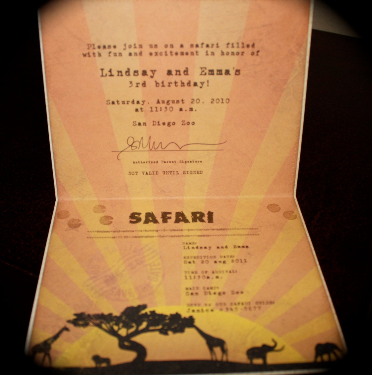 SAFARI Passport To A Great Adventure Invite