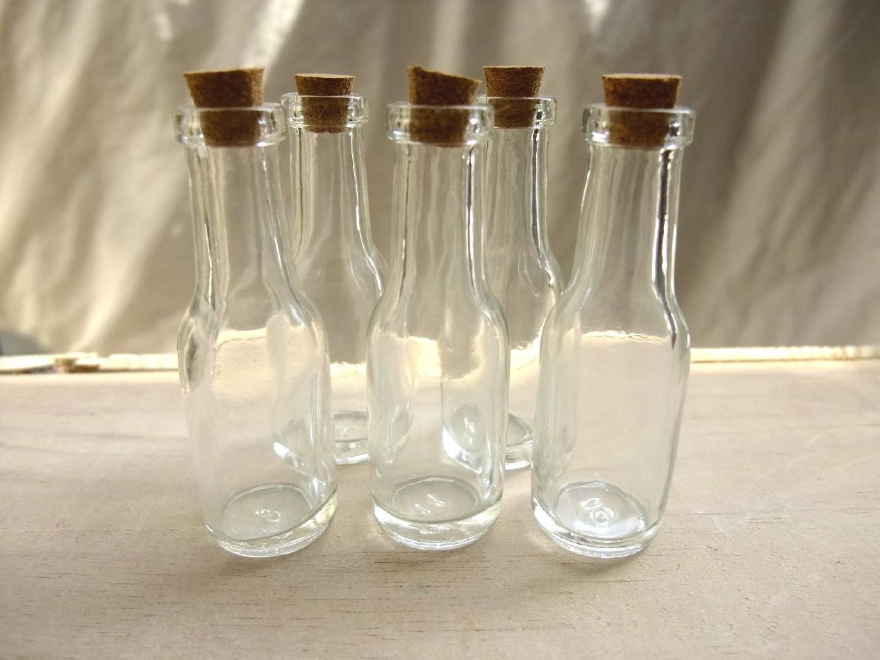Download 20pcs Small Clear Glass Bottles with Corks 58x18mm