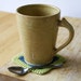 For sieue two spicy chai latte mugs - stoneware pottery mugs glazed in yellow