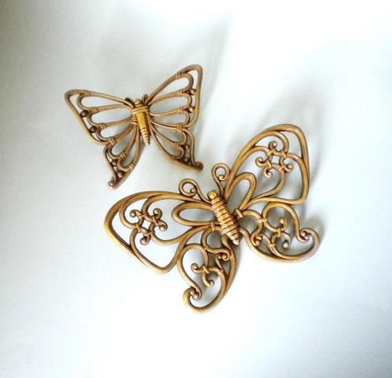 Plastic Butterfly Vintage Wall Decor Set of Two by Homeco