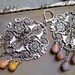 Art Nouveau Gypsy Earrings - Vintage Glass Opal - Filigree Alphonse Mucha Style