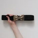 heavy duty BOW TIE belt . brass metal hardware .medium.large .sale