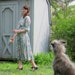 1940 tea party dress . floral print . lace collar .small .sale
