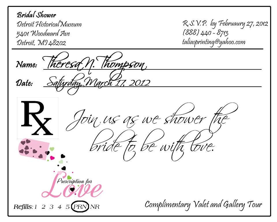 Prescription Pad Invitation Custom Listing for by ...