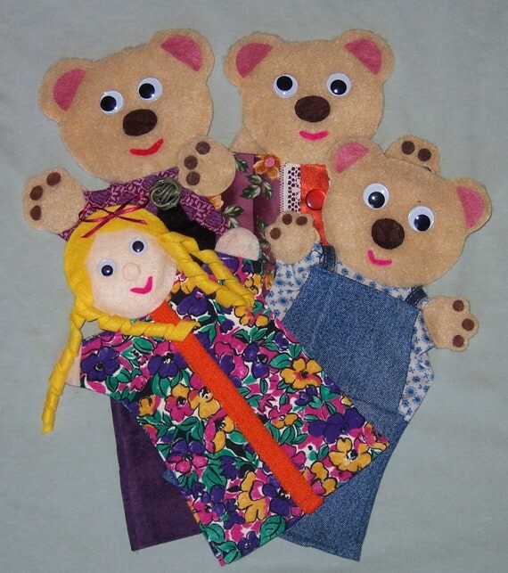 goldilocks and the three bears hand puppets