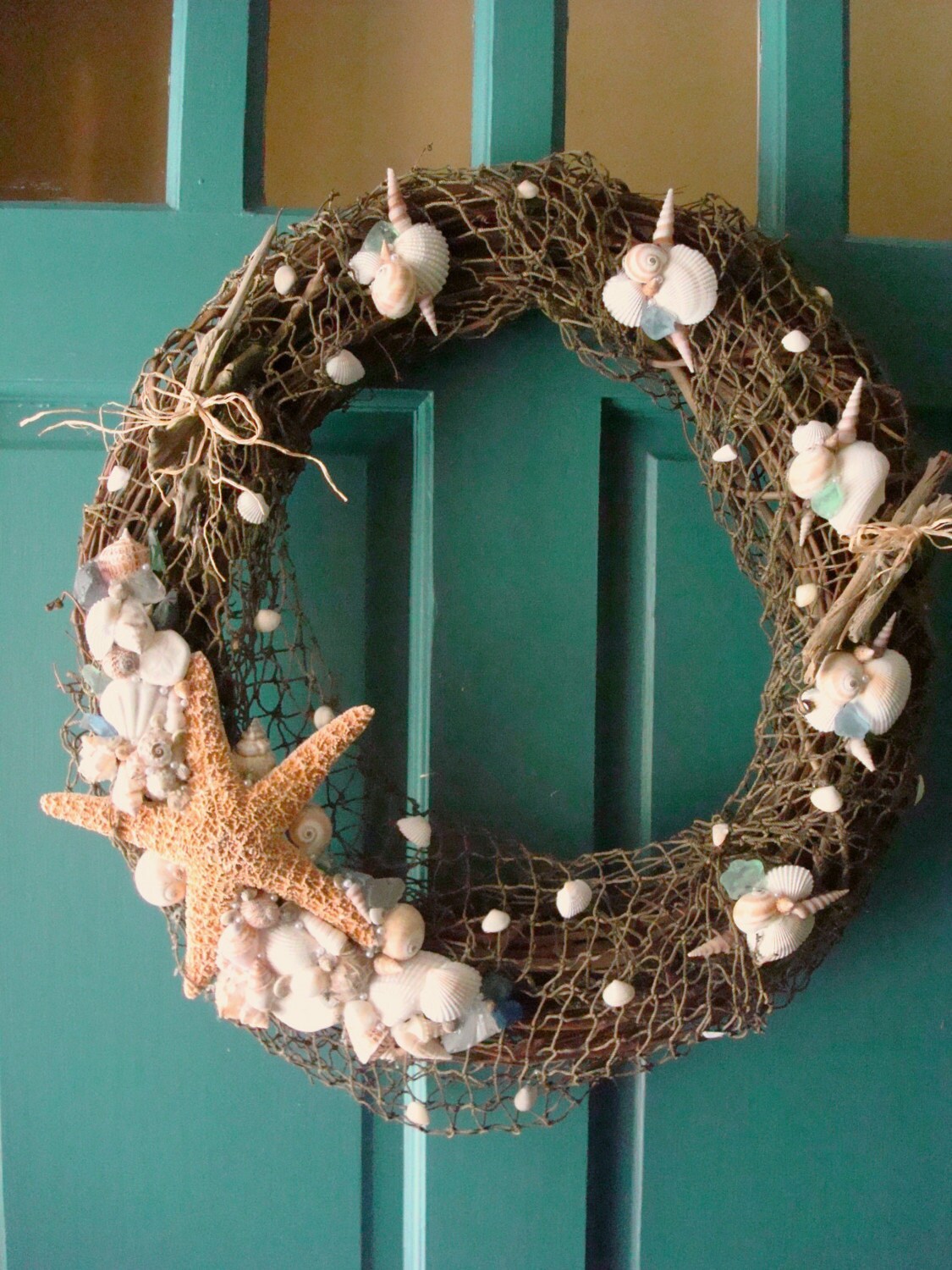 Large Treasures of the Sea Grapevine Wreath SEASHELLS
