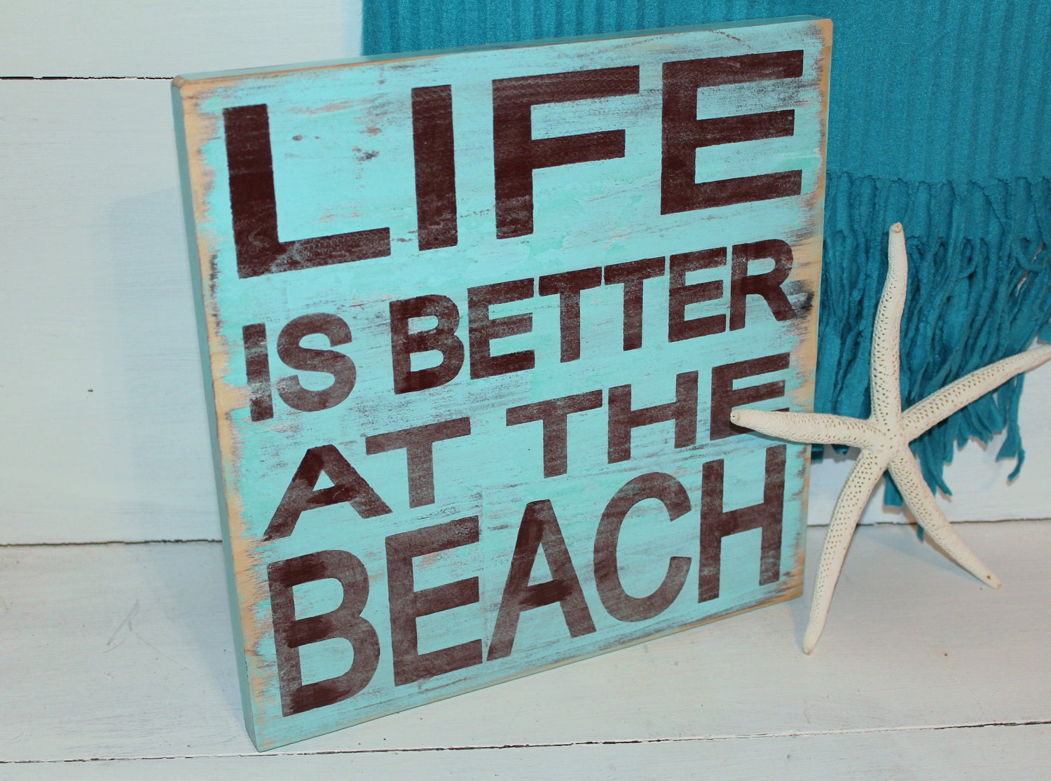 Beach Sign Life Is Better Nautical And Nursery Home Decor in beach home decor signs for Your house