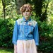 90's Denim Floral Crop Jacket - S/M