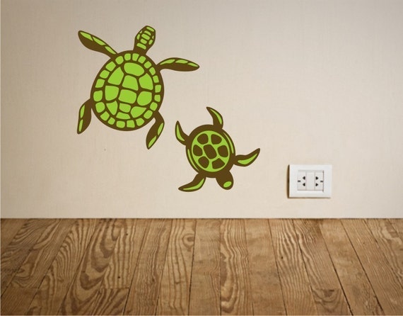 Sea Turtles Wall Decals Set Of 2 Turtles