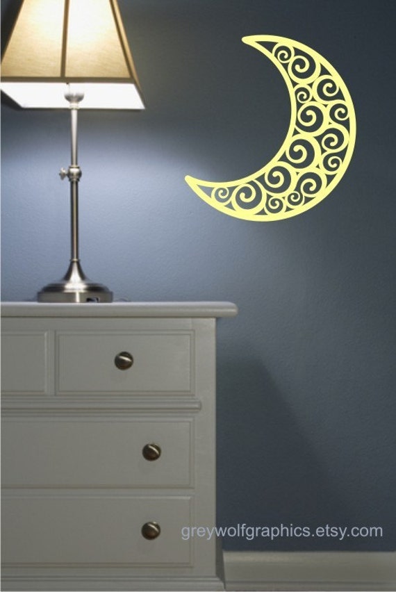 Items similar to Moon wall decal crescent shape on Etsy