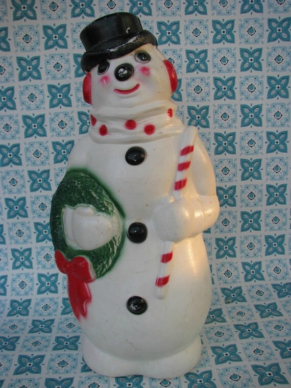 Fun Vintage Empire Plastic Blow Mold Christmas Snowman