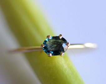Blue Princess - Blue Sapphire 14K Gold RIng, Gemstone Ring, Stacking Ring - Made To Order
