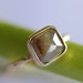 Rose Cut Greenish Gray Diamond In 14K Gold Ring - Ready To Ship