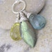 Moss Aquamarine Necklace Lemon Topaz Labradorite Necklace Silver Cluster Necklace
