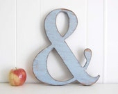 Ampersand sign custom wood wedding engagement decoration Shabby Chic photo prop